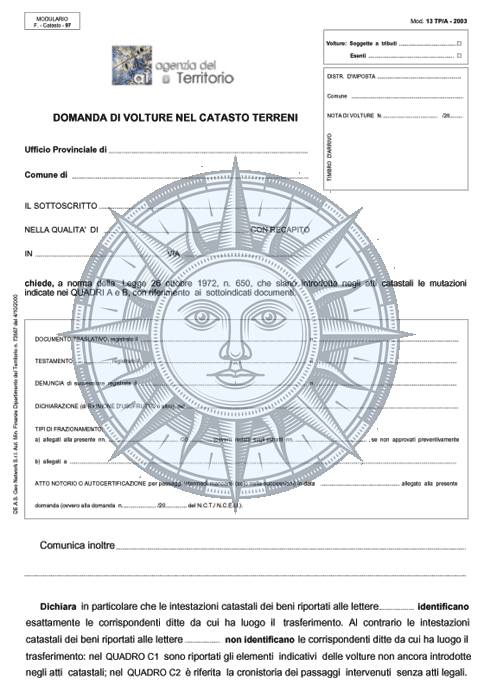 Voltura catastale a Milano Ivisura Voltura catastale a Milano Ivisura